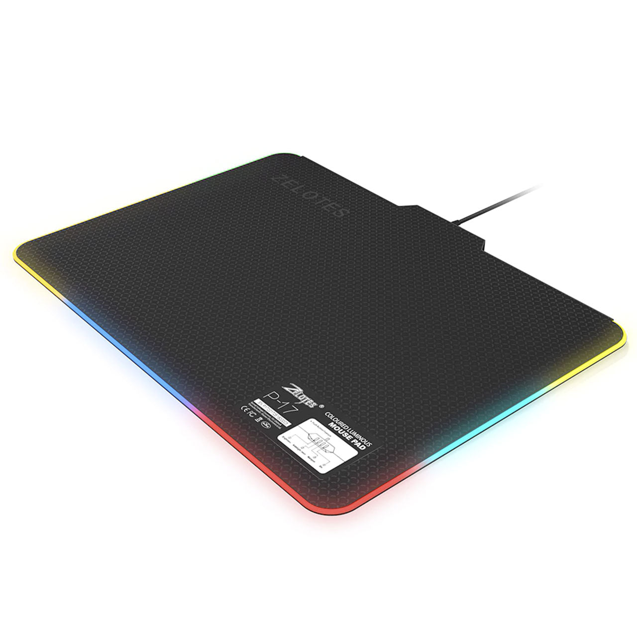 P-17 LED Coloured Luminous Gaming Mousepad Zelotes 25 cm x 35 cm