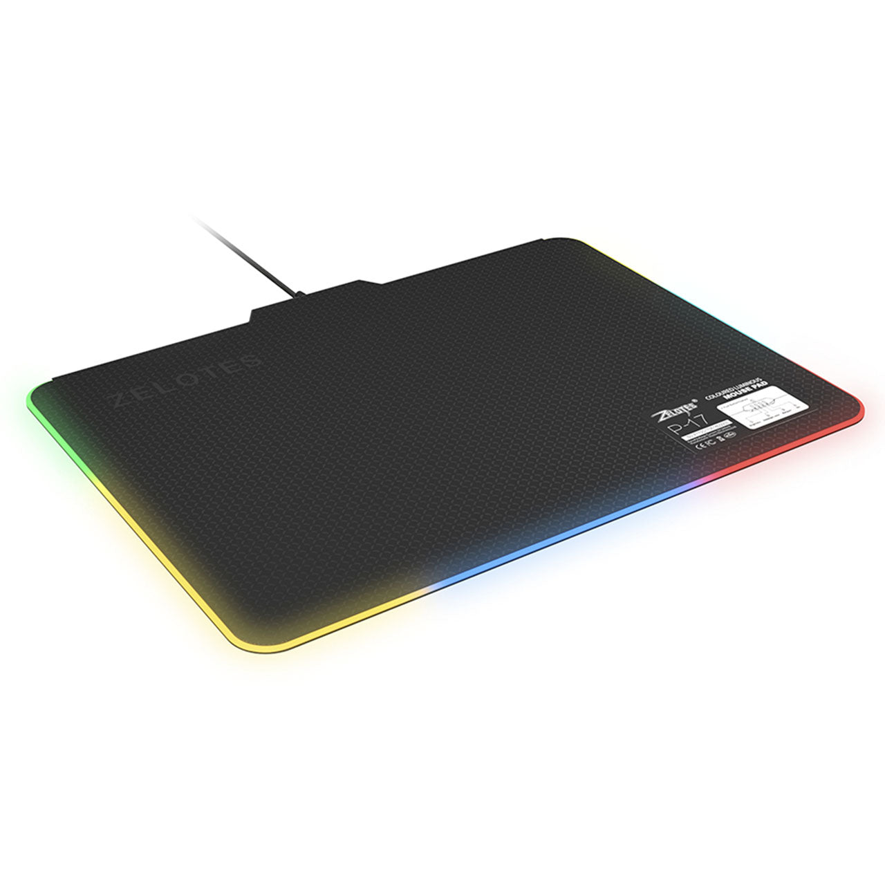 P-17 LED Coloured Luminous Gaming Mousepad Zelotes 25 cm x 35 cm