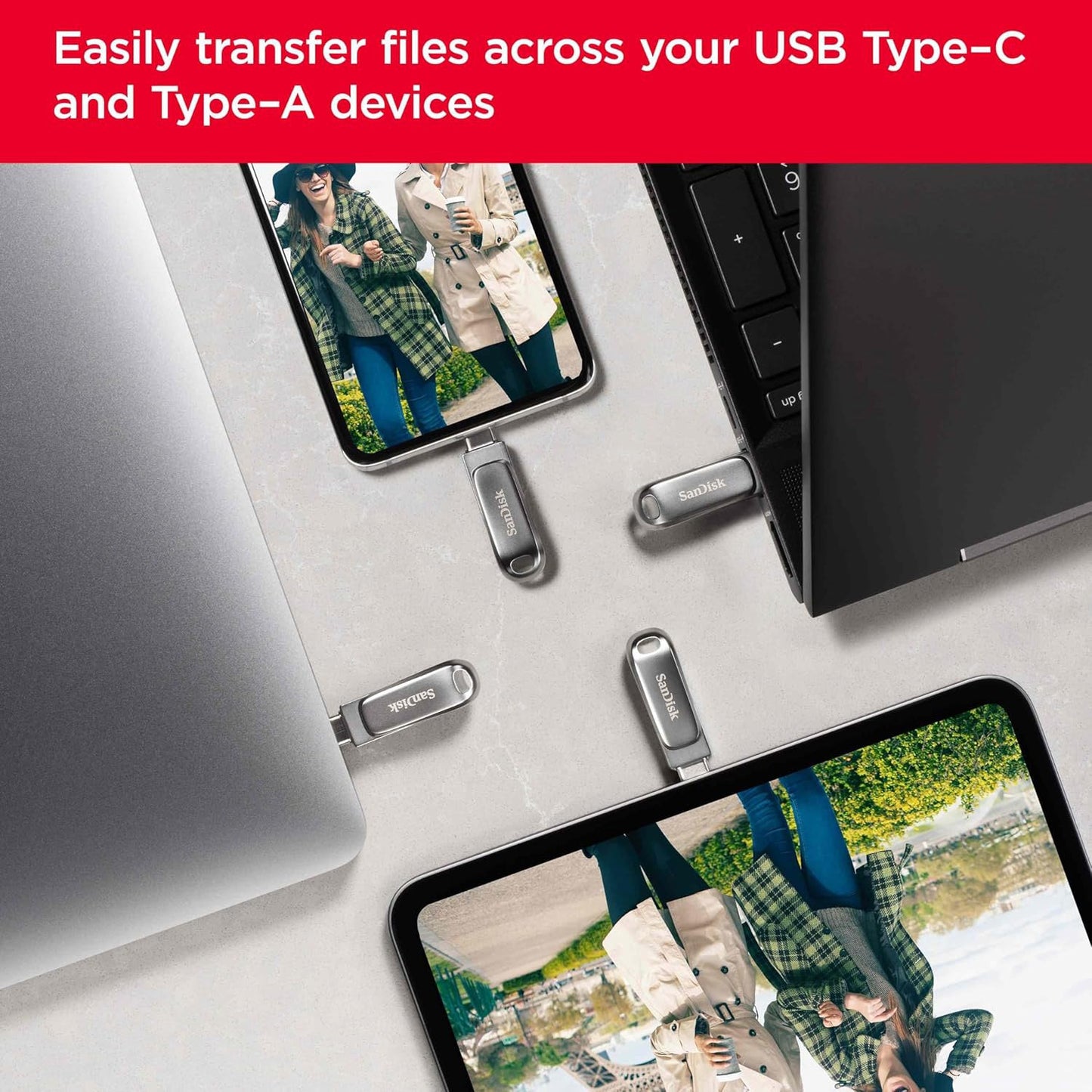 SanDisk 128GB Ultra Dual Drive Luxe USB-A / USB-C 3.2 Flash Drive