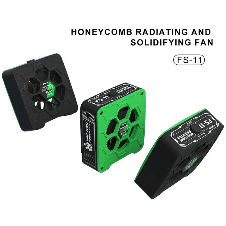 Mijing FS-11 Cooling + UV Curing + Smoke Extraction Honeycomb Radiating Fan(Green)