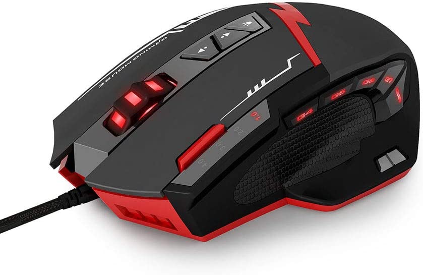 Zelotes C15 Gaming Mouse Adjustable 7000 DPI 13 Programmable Buttons LED Lights Office Mouse Suitable for PC Laptop