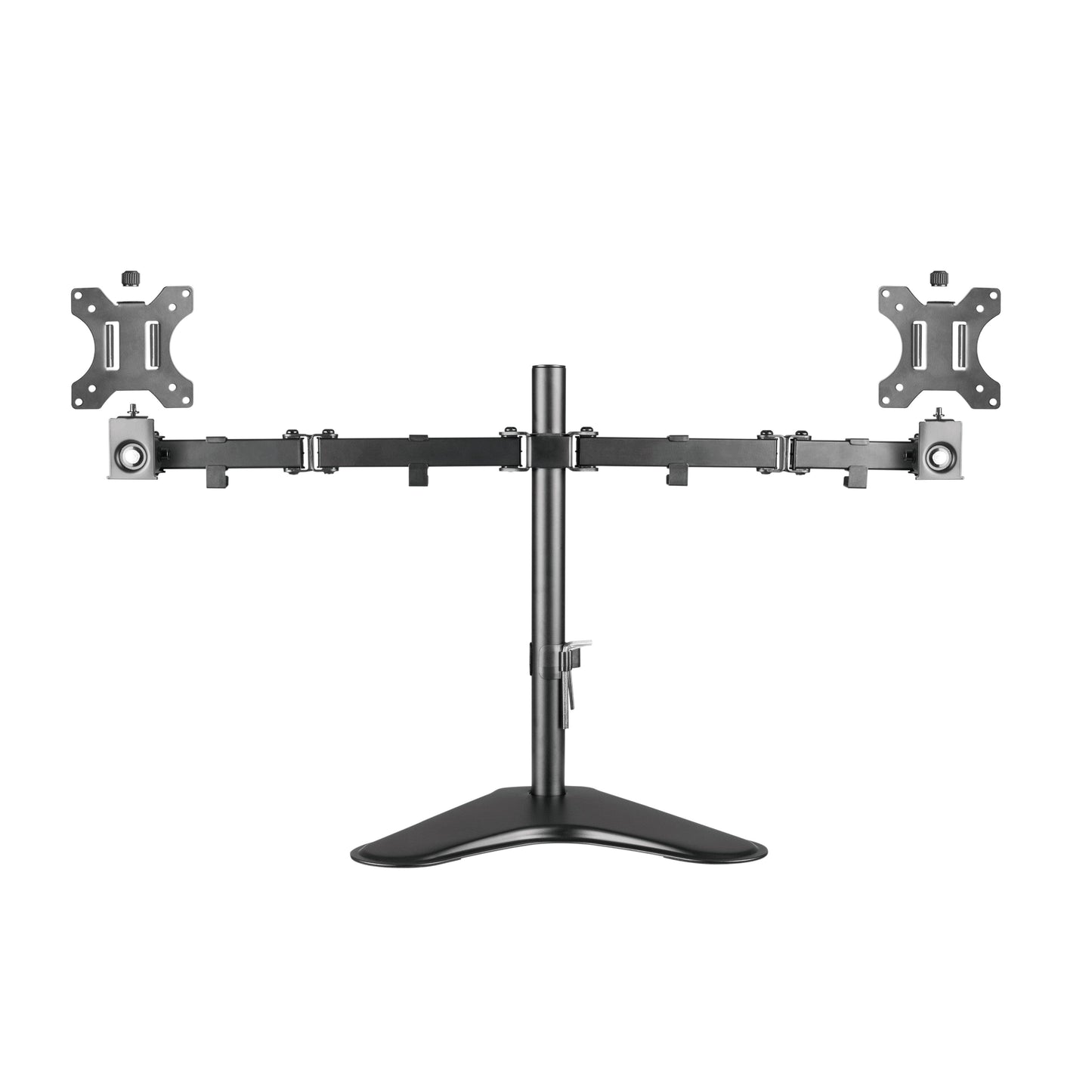 ProperAV Desk Monitor Stand 17" - 32" Dual Swing Arm Freestanding Base VESA Max 100x100