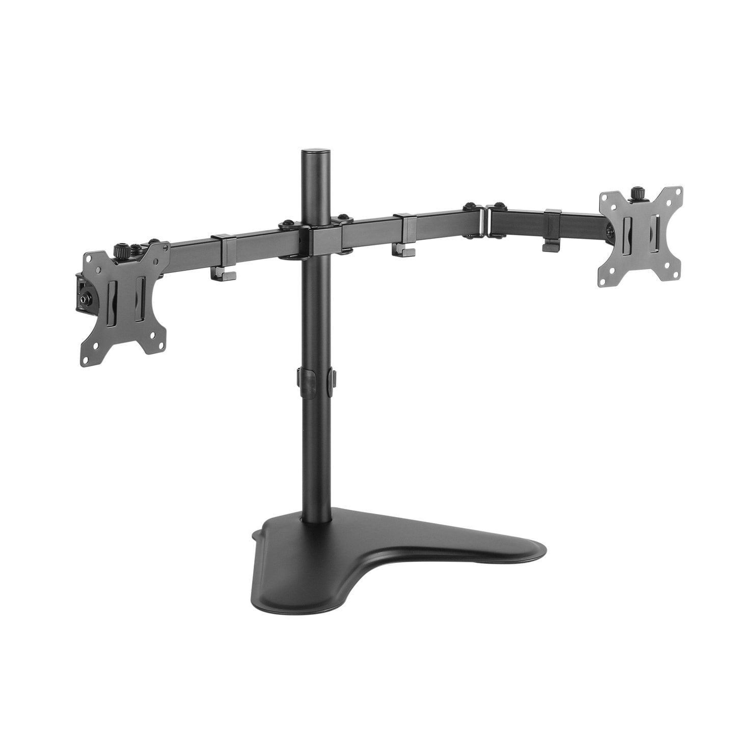 ProperAV Desk Monitor Stand 17" - 32" Dual Swing Arm Freestanding Base VESA Max 100x100