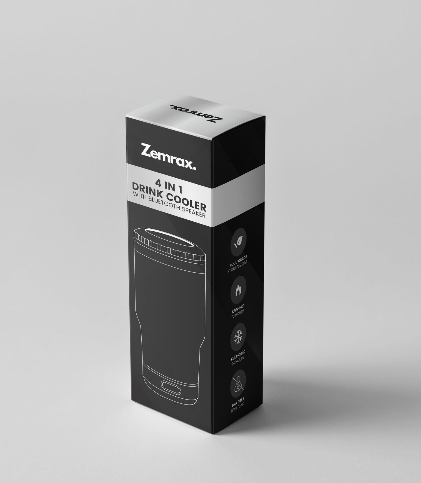 Zemrax 4-in-1 Drink Tumbler with Bluetooth Speaker