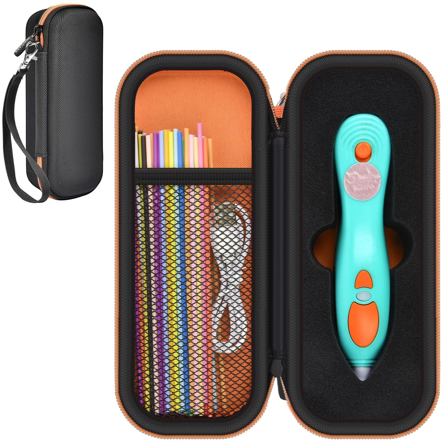 GWCASE Case for 3Doodler Start+ Essentials (2023–2024) – Hard EVA Travel Organizer Box – Black with Soft Grooved Base