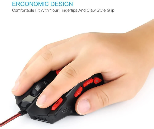 Zelotes C15 Gaming Mouse Adjustable 7000 DPI 13 Programmable Buttons LED Lights Office Mouse Suitable for PC Laptop