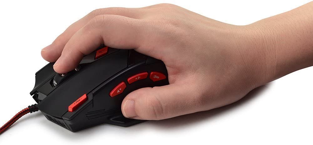 Zelotes C15 Gaming Mouse Adjustable 7000 DPI 13 Programmable Buttons LED Lights Office Mouse Suitable for PC Laptop
