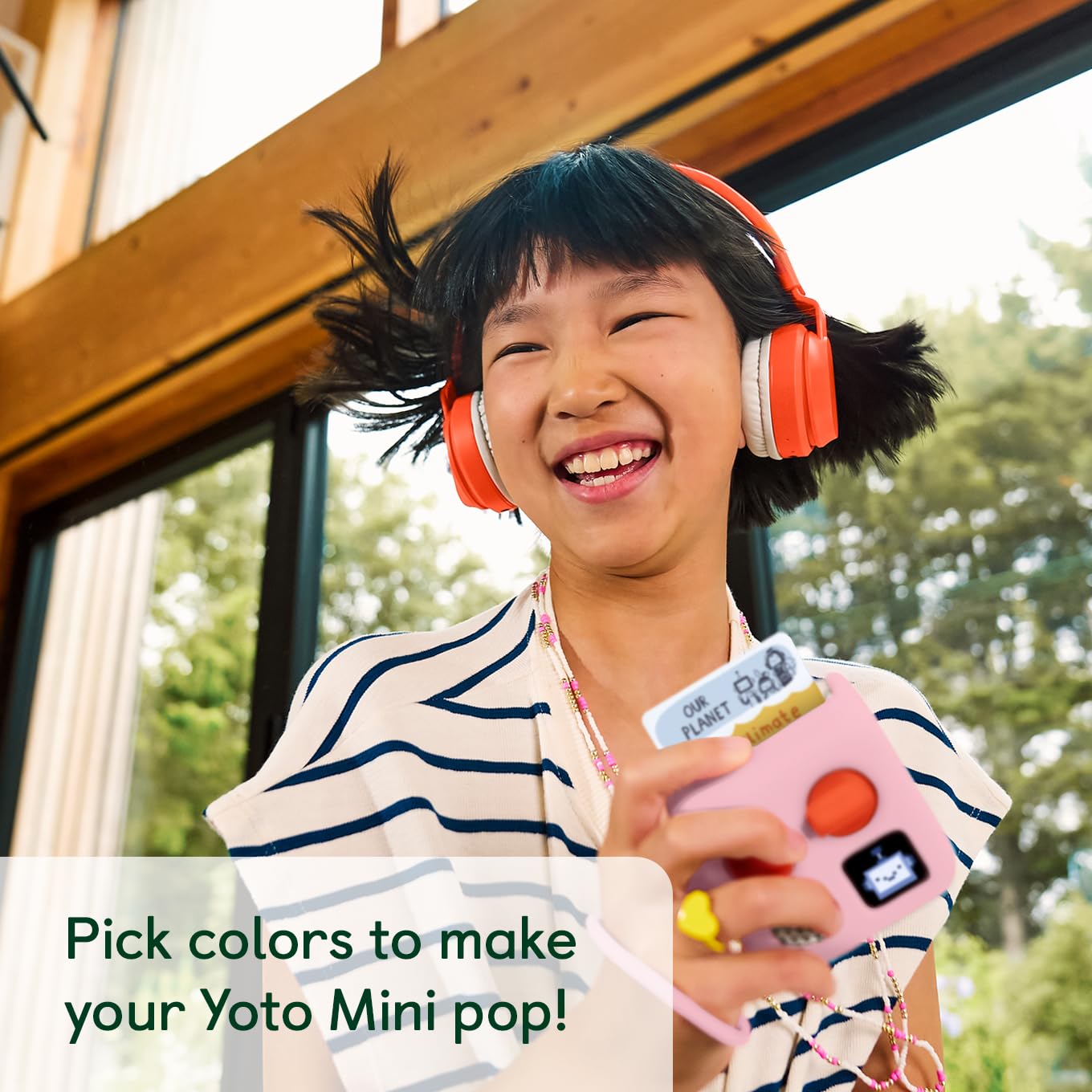 Yoto Mini Adventure Jacket Think Pink & Wrist Lanyard — Protective Silicone Sleeve for Kids Mini Audio Player