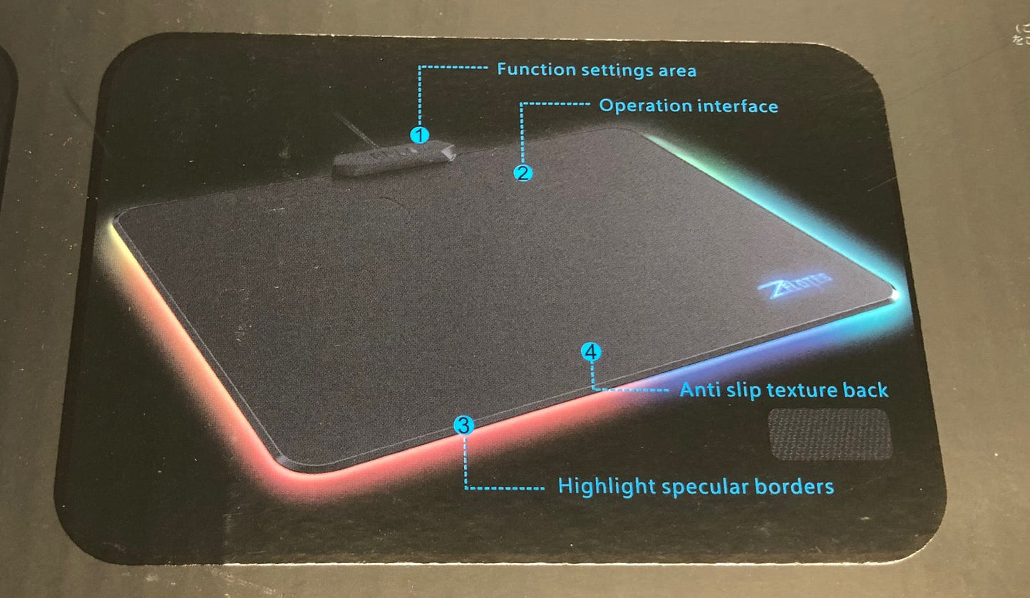 P-17 LED Coloured Luminous Gaming Mousepad Zelotes 25 cm x 35 cm